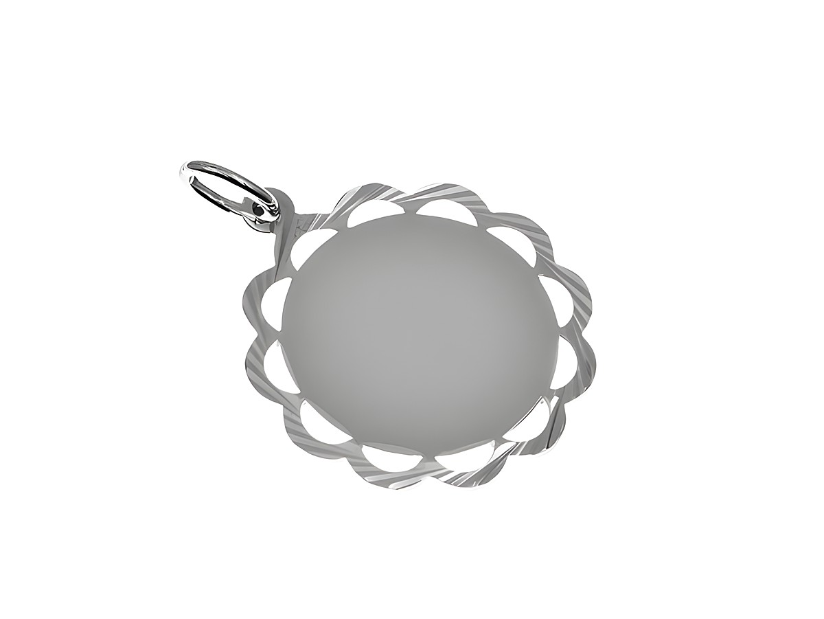 Gravurplatte aus Silber mit Schlaufen am Rand, schlichte Eleganz, Hersteller Juwelier Harnisch, ideal für personalisierte Gravuren.