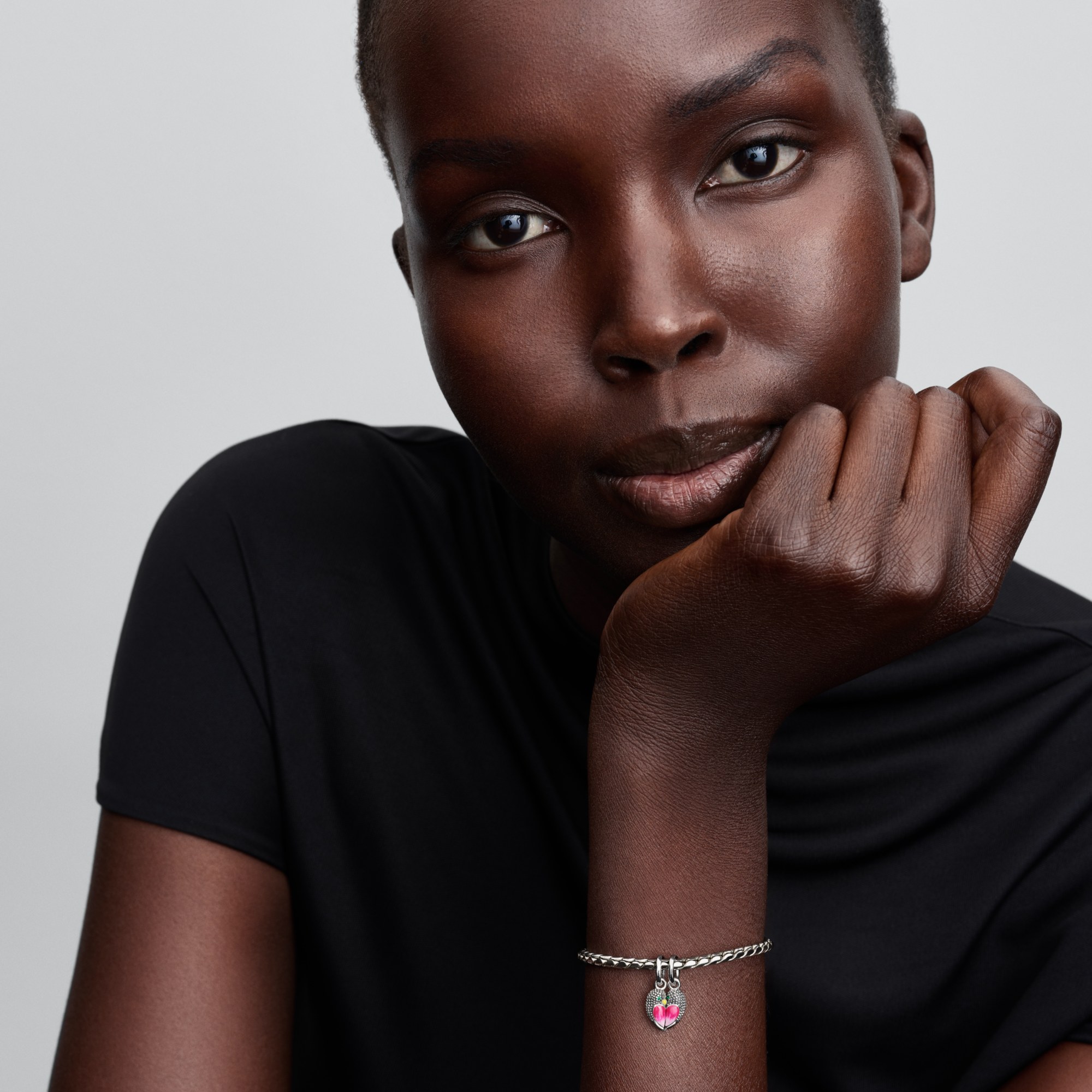 Pandora Turteltauben Charm-Anhänger - Sterling Silber - Emaille + Kristall Pink – Ansicht 4