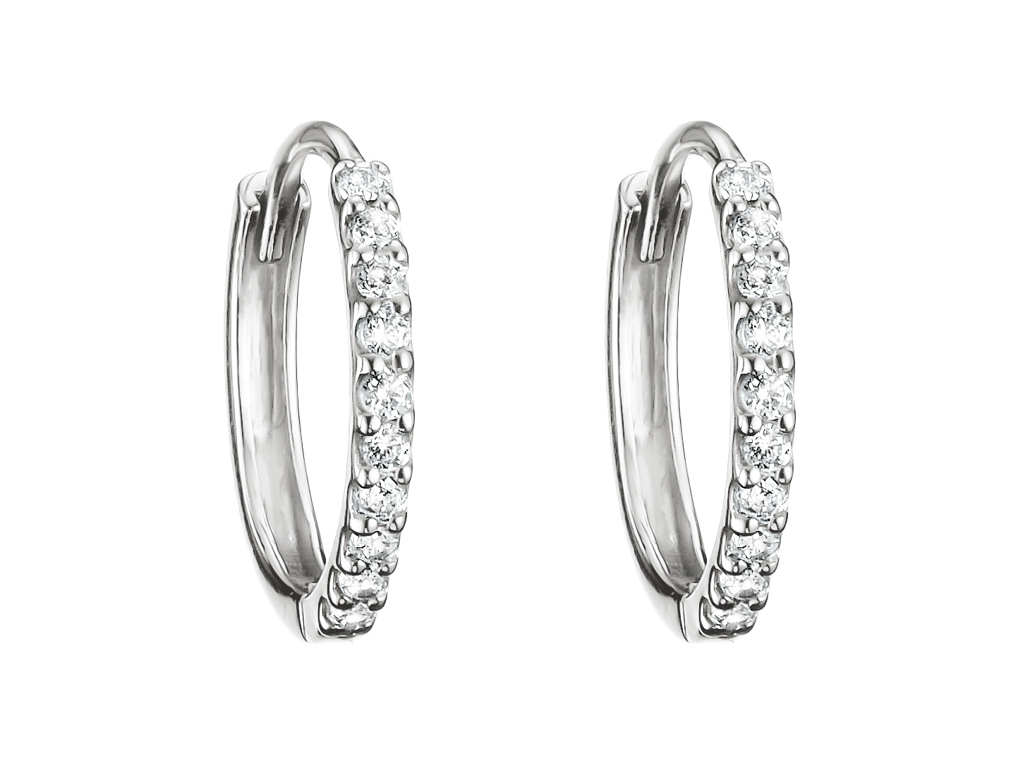 Thomas Sabo Creolen aus Silber mit weißem Zirkonia, hochglanzpoliert und 12,7 mm hoch, präsentieren elegantes Design und funkelnden Glamour, ideal für stilvolle Anlässe.