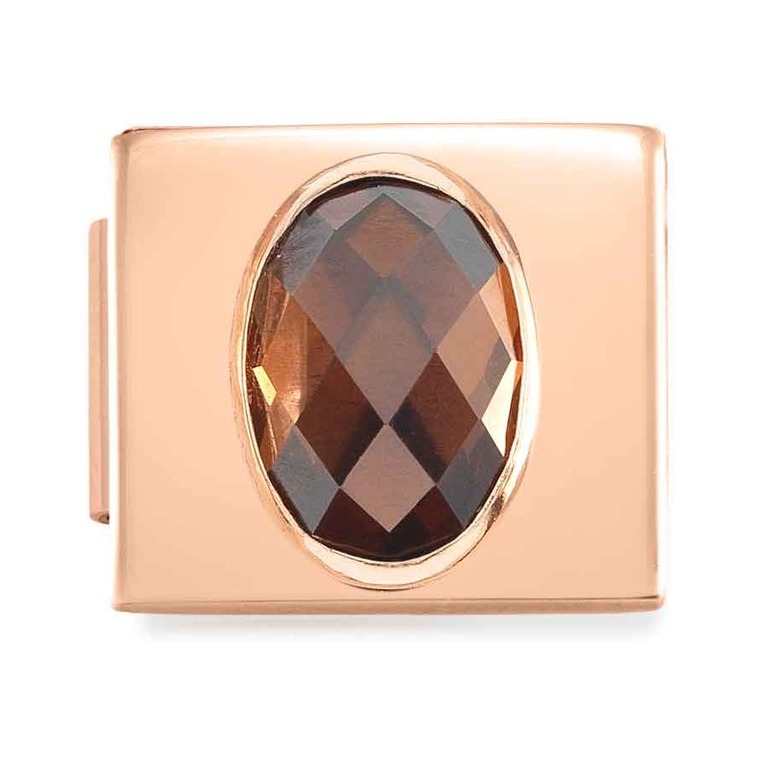 Nomination Classic GLAM Link Zirkonia FACETED steel Roségold - Brauner Zirkonia