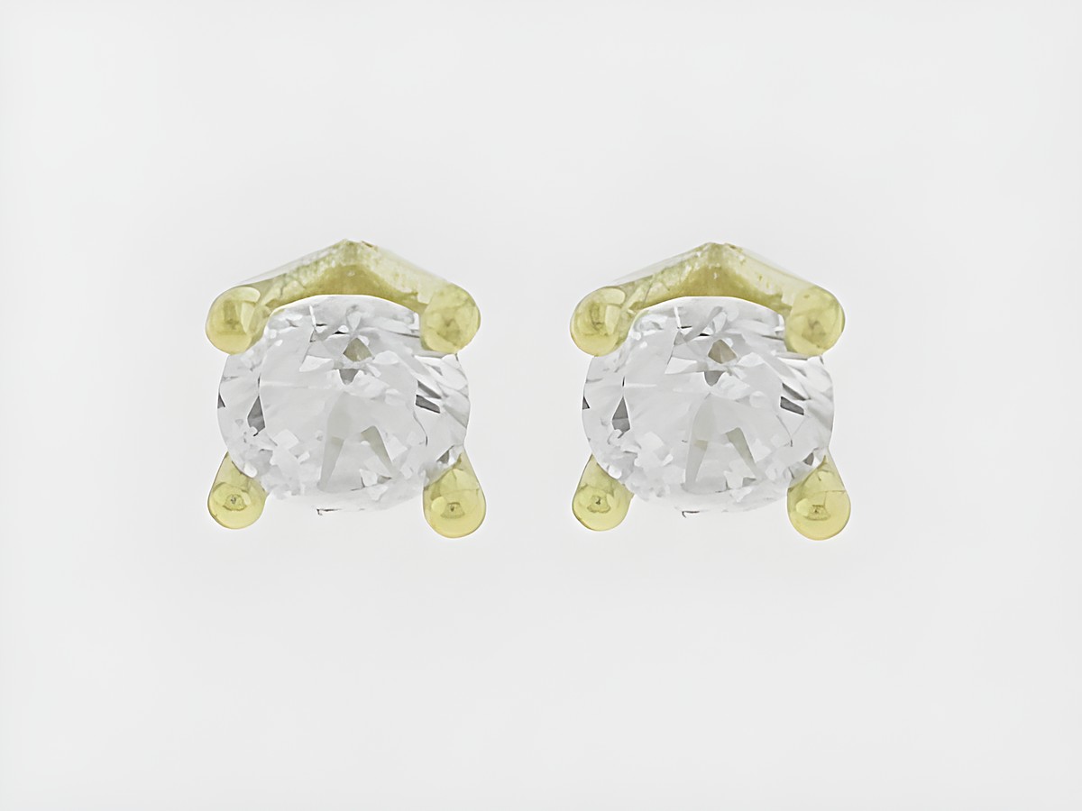 Ohrringe Gold 333 rund hinreißend Stecker Zirkonia Hersteller Juwelier Harnisch Zirkonia glänzende und elegante Ohrringe in zeitlosem Design für jeden Anlass.