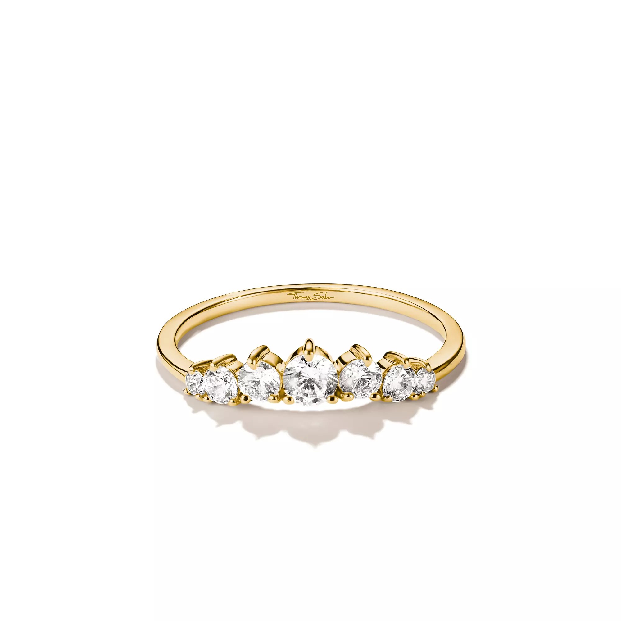 Thomas Sabo Ring mit weißem Zirkonia – vergoldet – 5 mm hoch – Ansicht 3