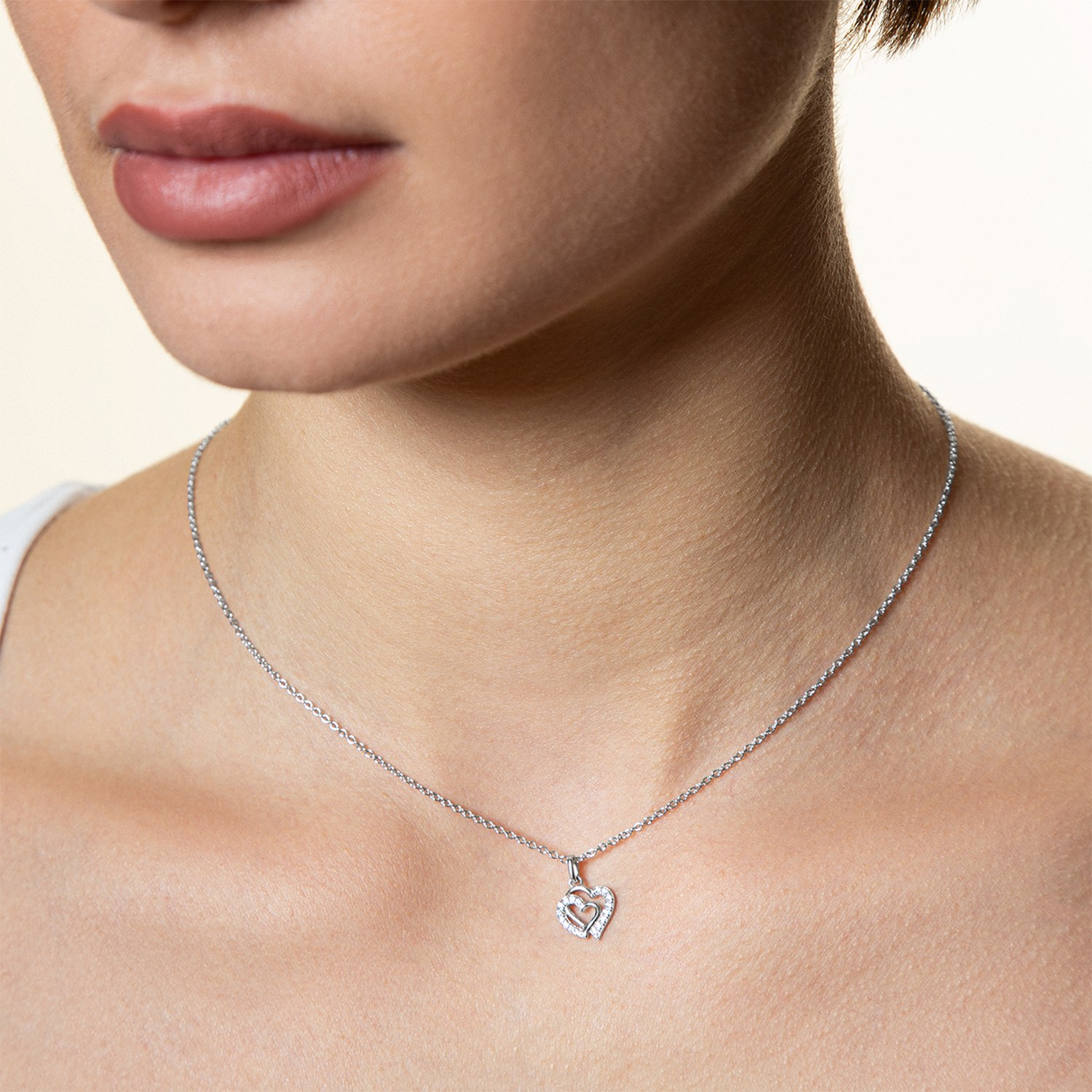 XENOX Sterling Silber Kette XS3418K - 40-45 cm - LOVE STORY - Ankerkette - Herzen – Ansicht 2
