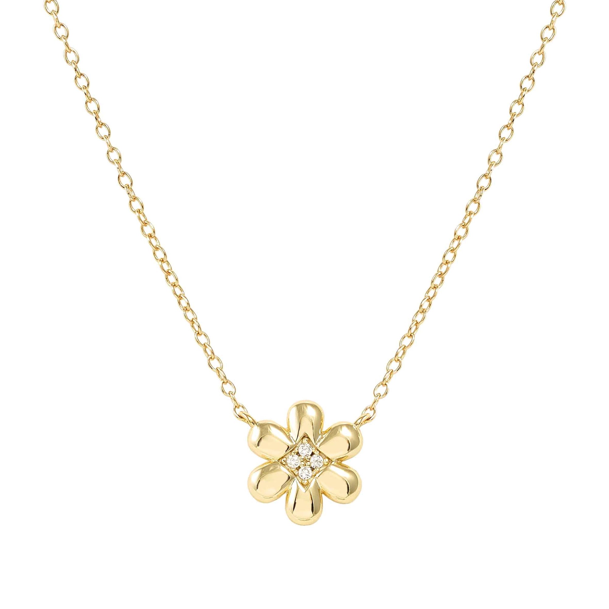 Nomination Petit Sparkle - Sterling Silber Halskette - Blume - vergoldet - Zirkonia - 38-44 cm – Ansicht 2