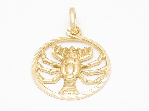Krebs Gold Sternzeichen diamantiert 17 mm, Hersteller Juwelier Harnisch, filigraner Anhänger mit Krebsdesign, edle Optik für persönliche Akzente im Schmuck.