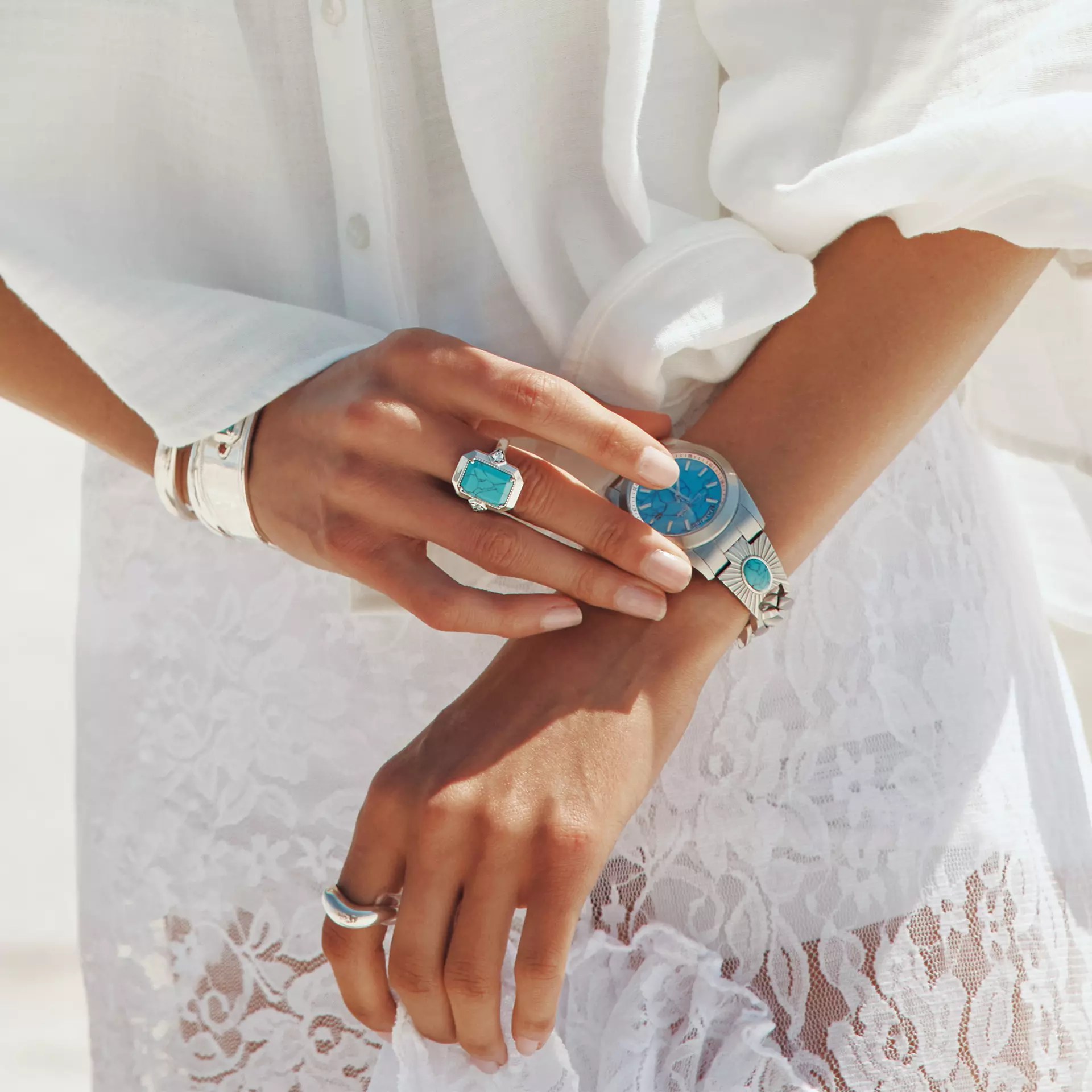 Thomas Sabo Ring mit imitiertem Türkisstein Silber – ELYNDRA – Zirkonia – Ansicht 3