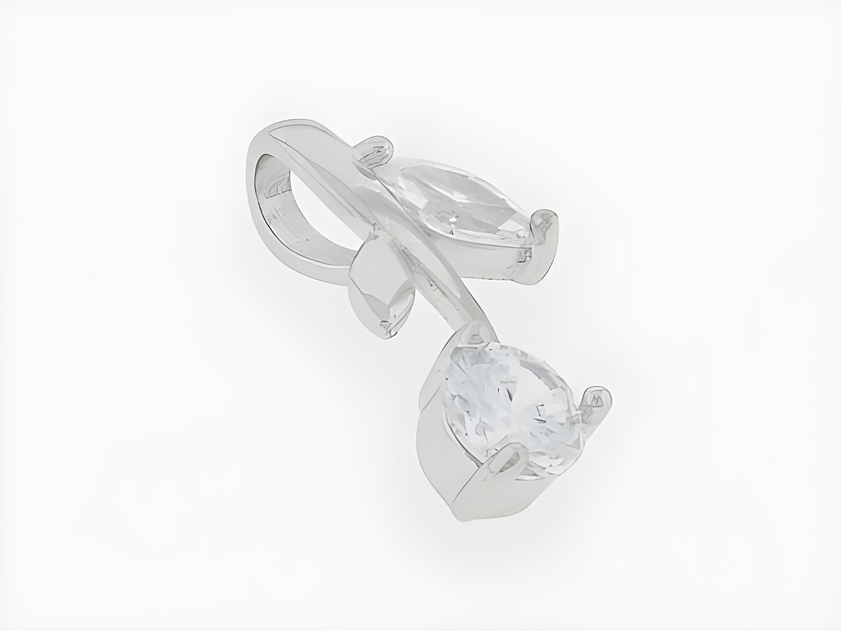 Silber Anhänger in Blumenform, traumhaftes Design mit klarem Zirkonia, Hersteller Juwelier Harnisch, ideal für eleganten Schmuck.