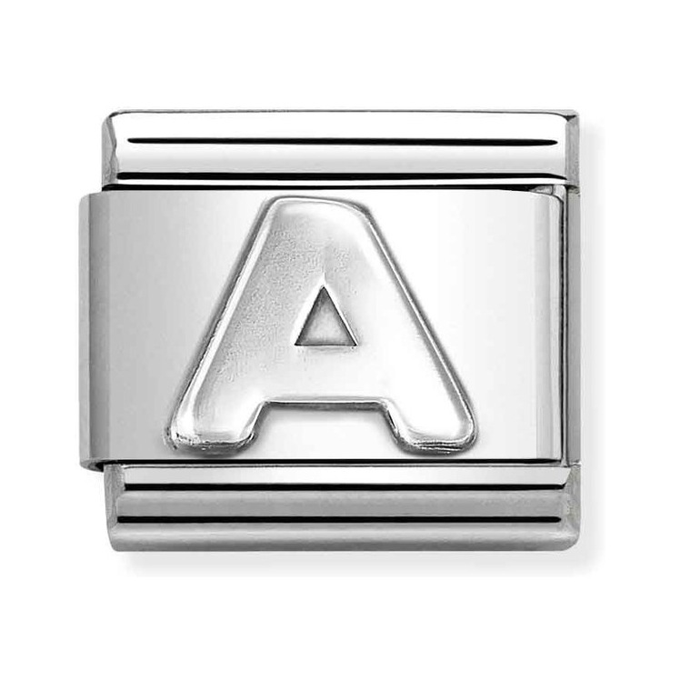 Nomination Composable Classic Charm Buchstabe A - Edelstahl, Sterling Silber oxidiert