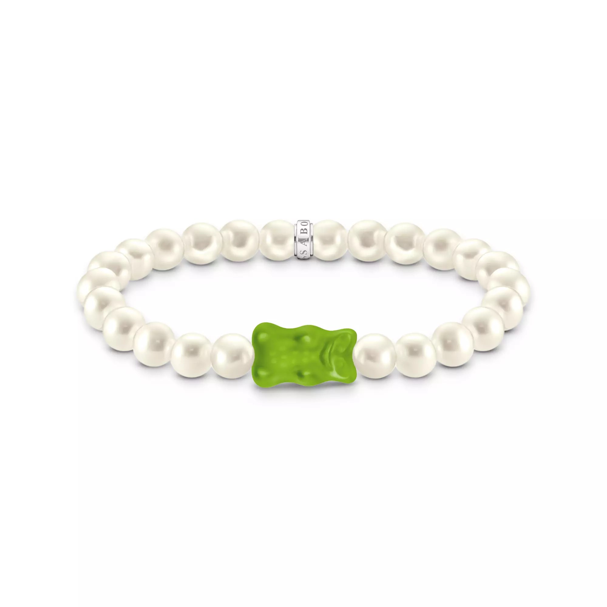 Thomas Sabo Armband - HARIBO Gummibärchen - Goldbär - Silber & Zuchtperlen & Glas - Grün - 15 cm