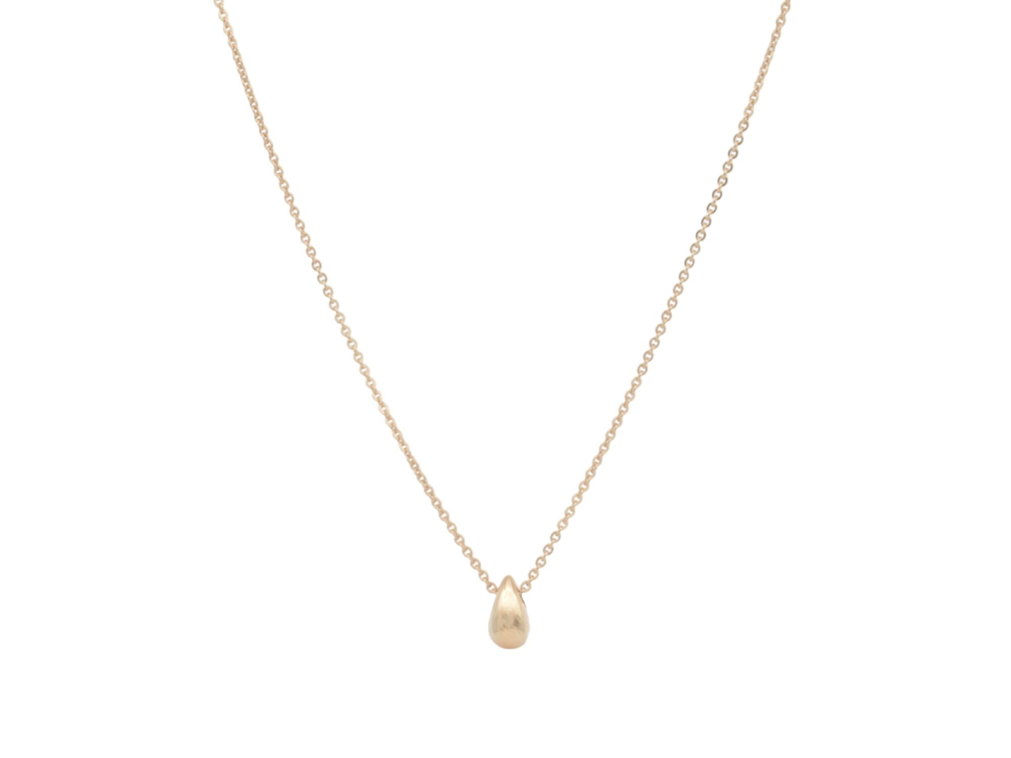 Kette kleiner Tropfen inkl. Anhänger - Sterling Silber Roségold Verg. - 42+45 cm