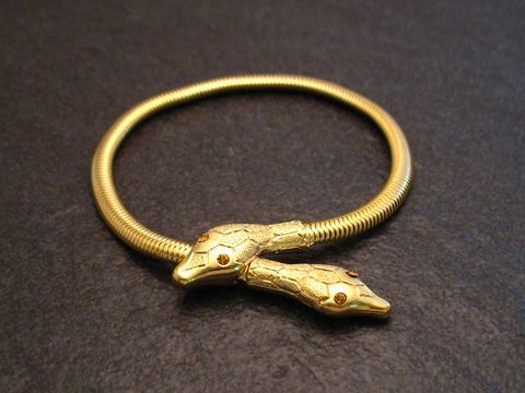 61237-0 Schlangen Y Armband gut vergoldet 17 cm City Gelb, Hersteller Juwelier Harnisch, mit elegantem Schlangendesign und feiner Verarbeitung, ideal als modisches Accessoire.