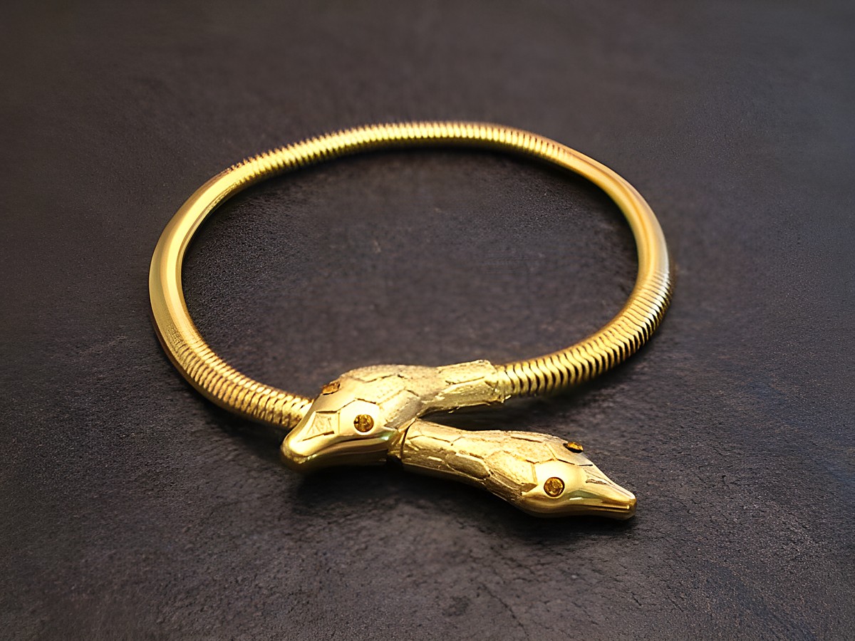 Schlangen Y Armband gut vergoldet 17 cm City Gelb, Hersteller Juwelier Harnisch, mit elegantem Schlangendesign und feiner Verarbeitung, ideal als modisches Accessoire.