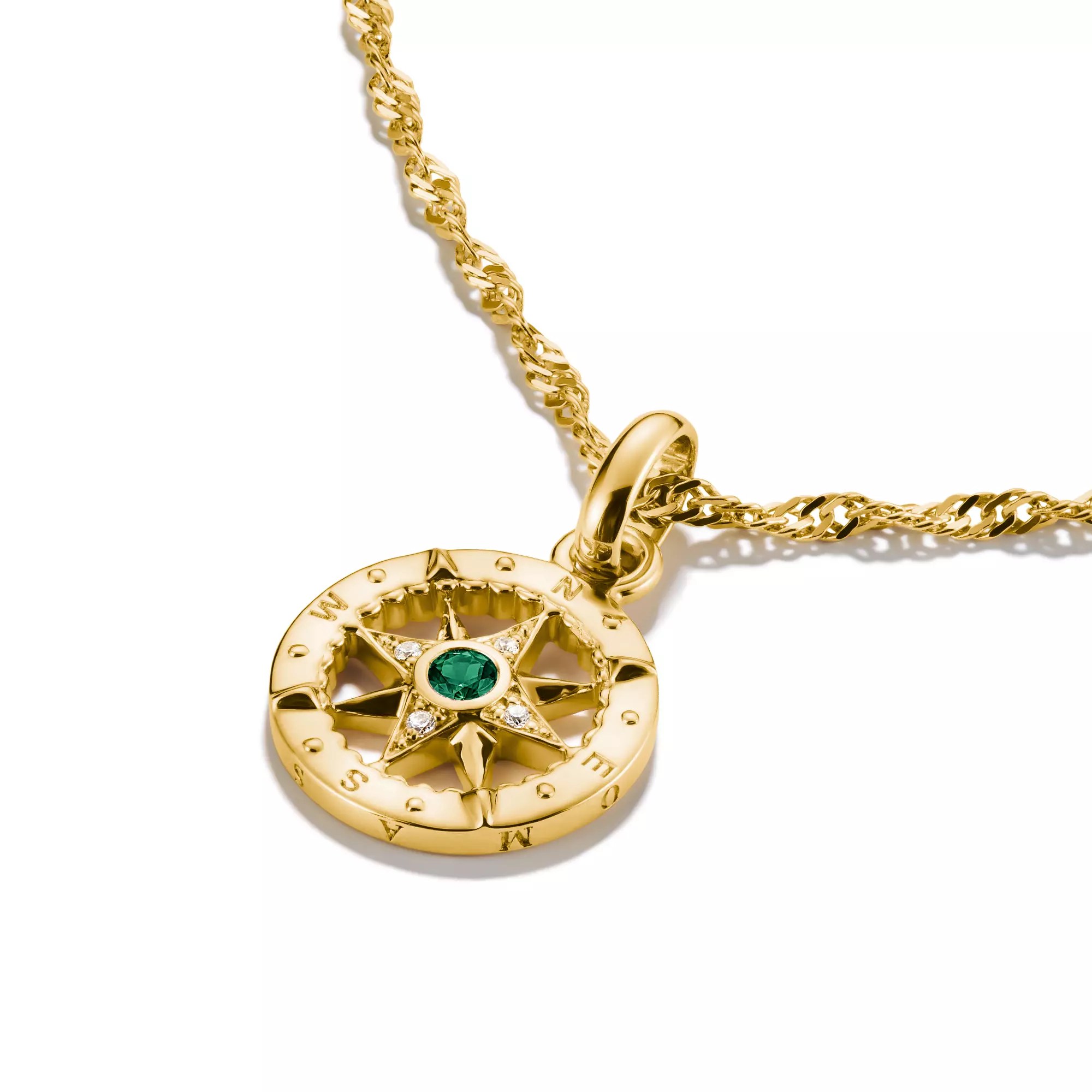 Thomas Sabo Connect - Charm Kompass - 18k Gelbgold Vergoldung - Zirkonia - Nanokristall - Charm mit Öse – Ansicht 2