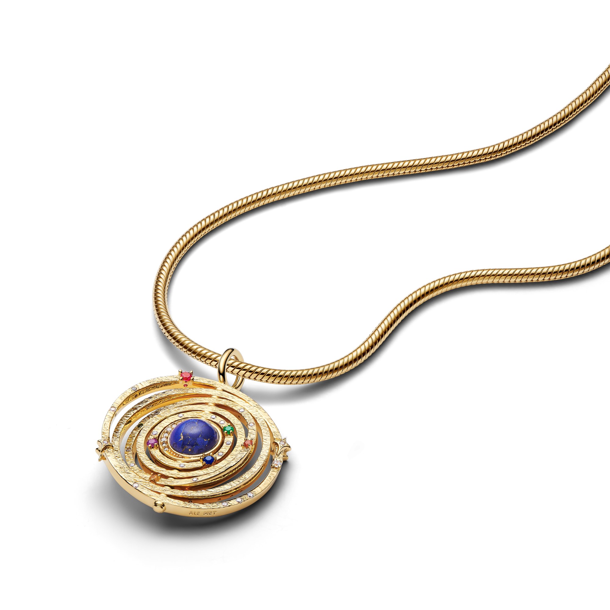 Pandora Moments - Hänge-Charm Armillarsphäre - Gelbgold Vergoldung – Ansicht 3