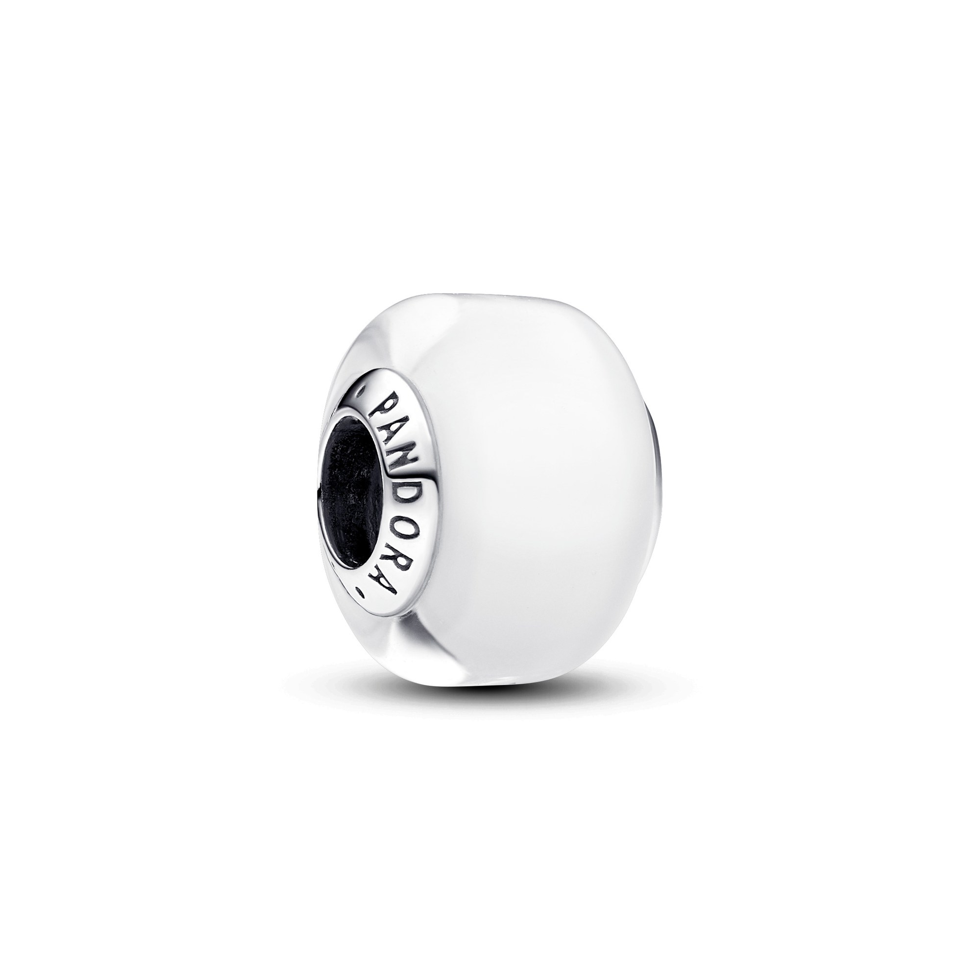Pandora Weißes Murano-Glas Mini-Charm - Sterling Silber - Weiß