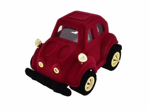 Geschenkschachtel in Form eines roten Autos, 7 cm groß, Hersteller: Juwelier Harnisch, ideal als Geschenkbox für kleine Überraschungen.