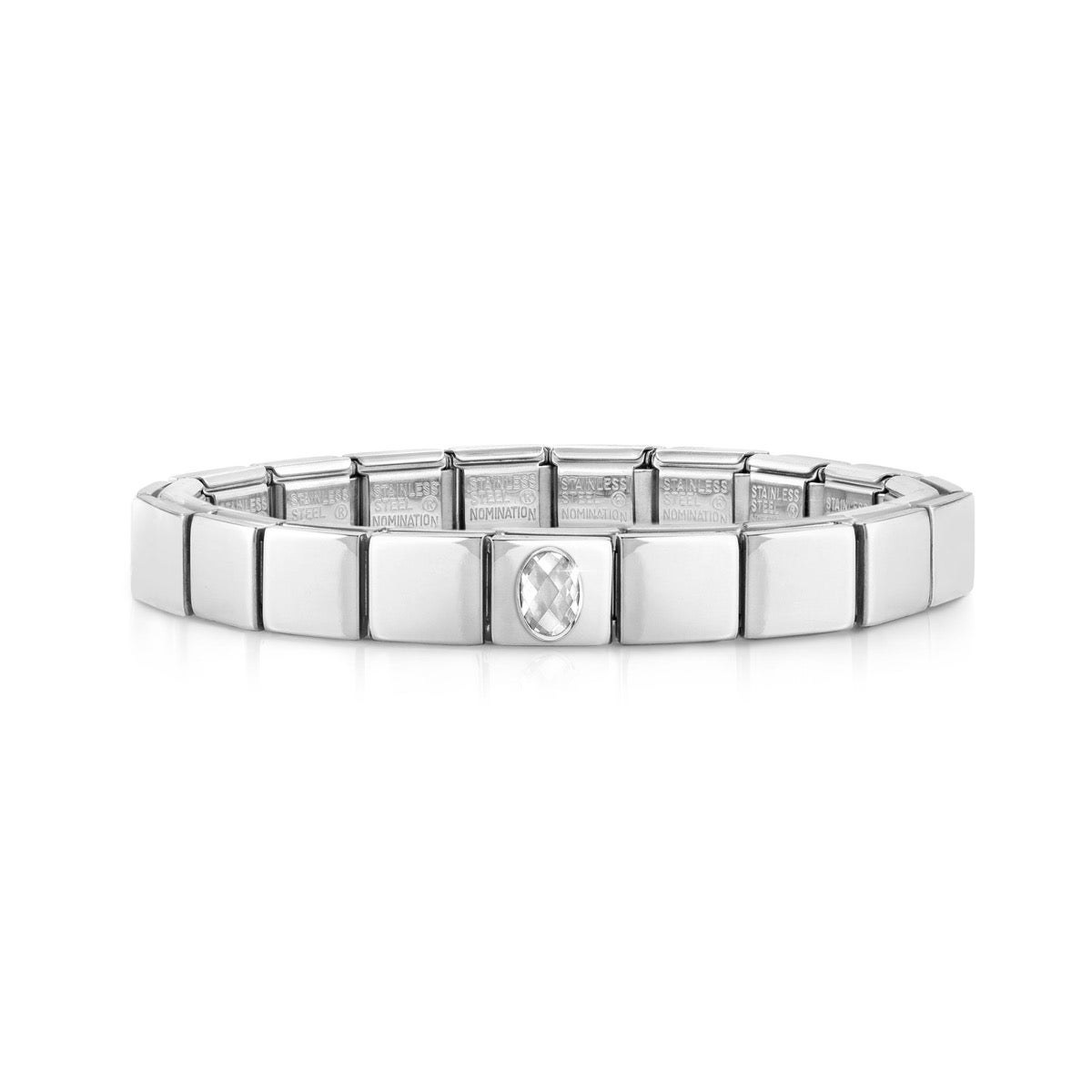 Nomination Classic GLAM Armband Edelstahl Silber - Zirkonia WEISS