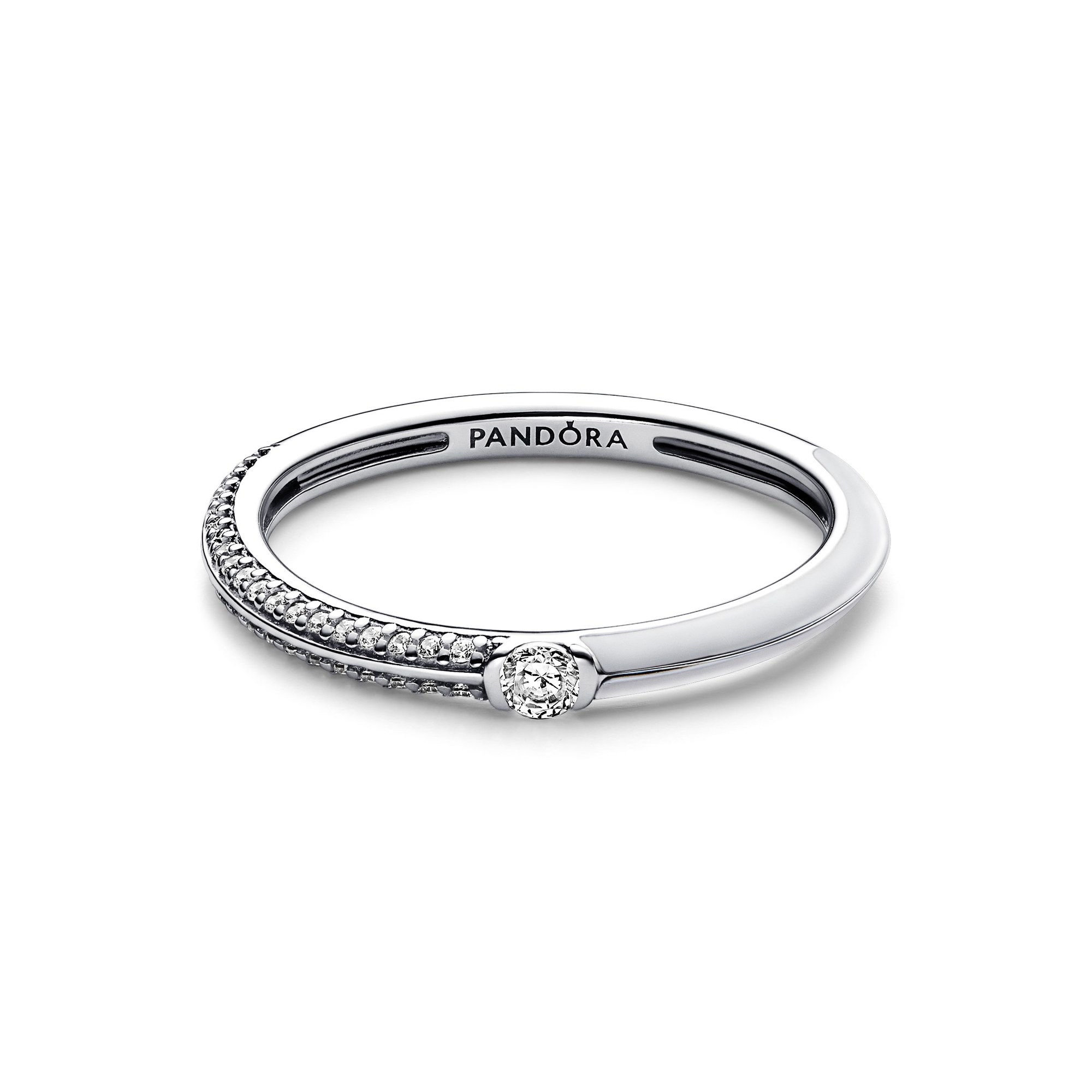 Pandora ME Pavé & Weißer Doppelring - Sterling Silber Ansicht 2 – Ansicht 2