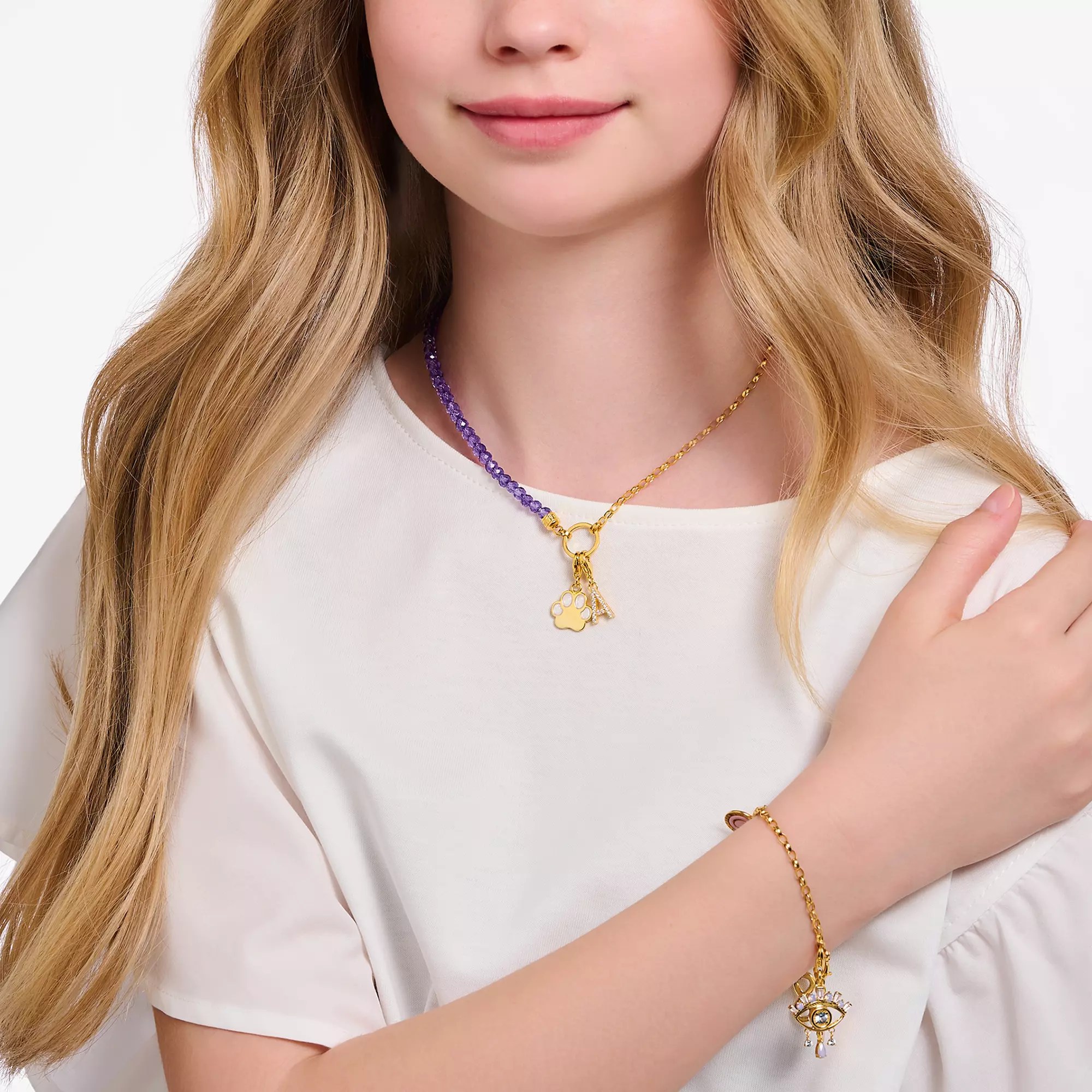 Thomas Sabo Charm-Anhänger - Pfoten - Silber Gelbgold verg. & Kaltemail – Ansicht 3