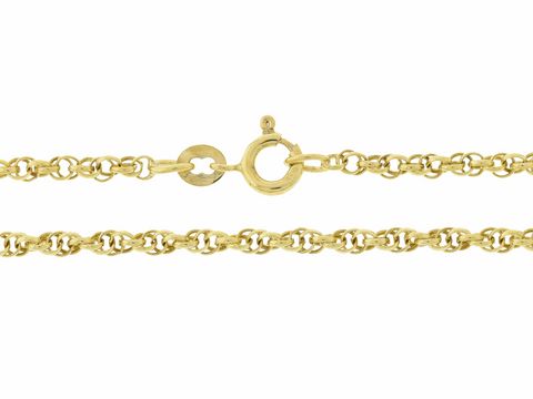 Kordelkette 333 Gold in 43 cm Länge und 2,4 x 2,4 mm Stärke mit Federringverschluss, hergestellt von Juwelier Harnisch. Elegantes Design für jeden Anlass.
