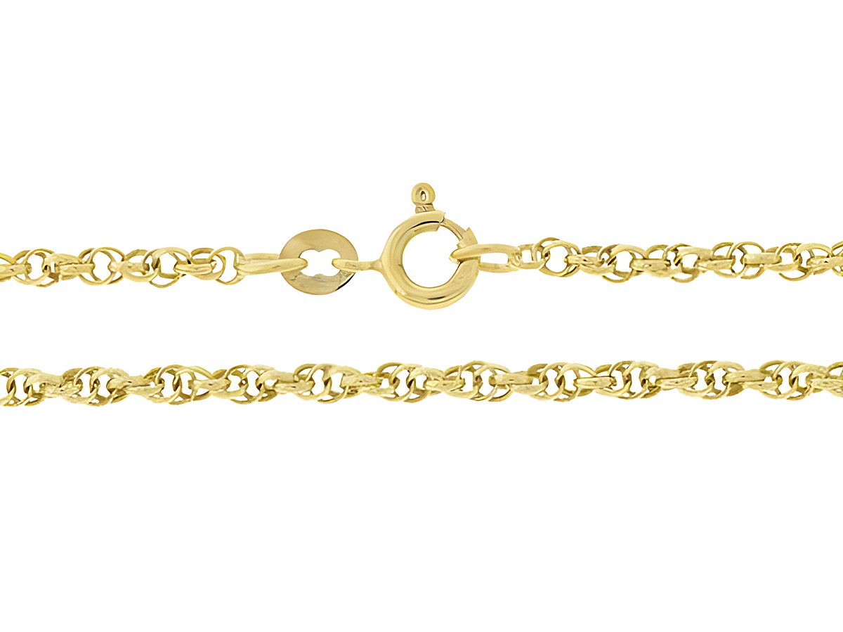 Kordelkette 333 Gold in 43 cm Länge und 2,4 x 2,4 mm Stärke mit Federringverschluss, hergestellt von Juwelier Harnisch. Elegantes Design für jeden Anlass.