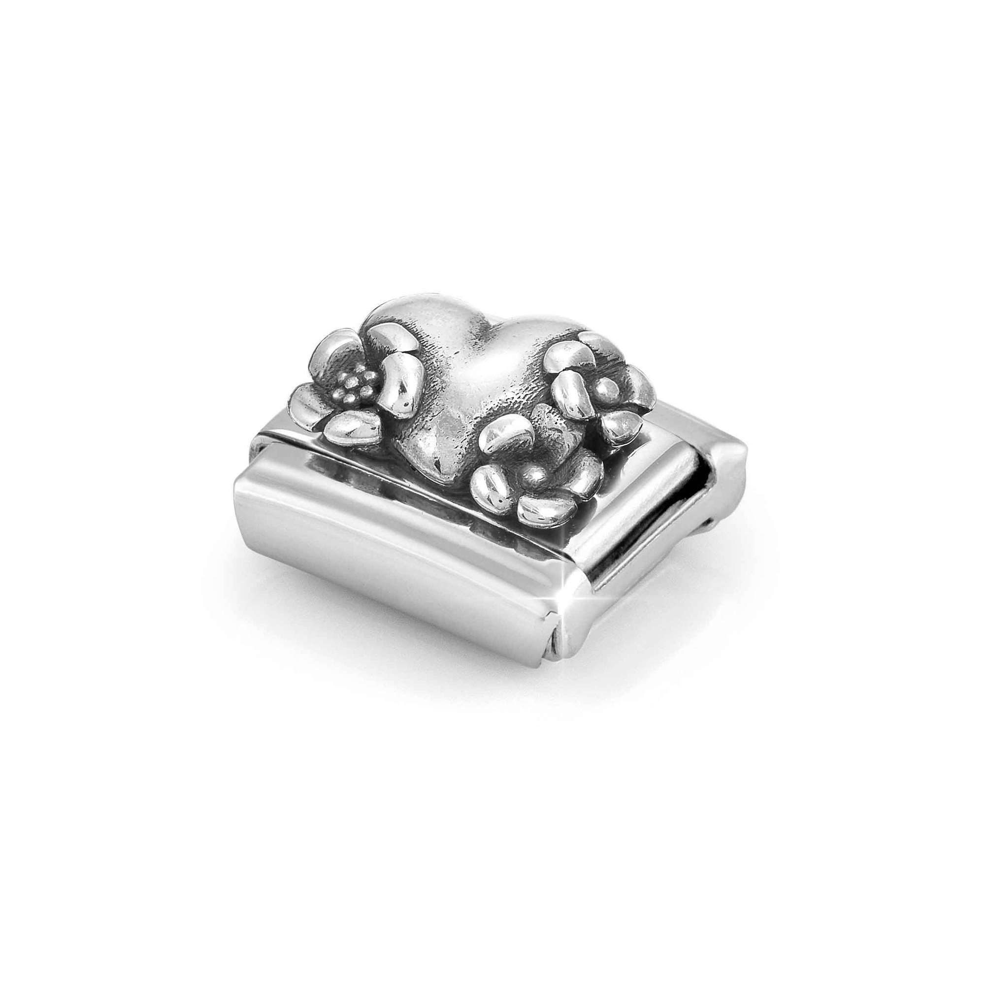 Nomination Composable Classic Charm Herz mit Blumen - Edelstahl, Sterling Silber – Ansicht 4