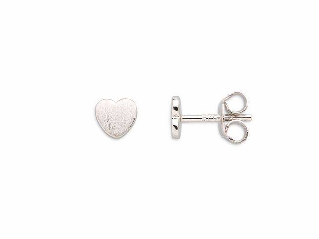 Xenox Sterling Silber Ohrringe XS3487N LOVE STORY-OS in Herzform, elegantes Design, glänzende Oberfläche, perfekt für jeden Anlass, Ohrschmuck aus hochwertigem Silber.