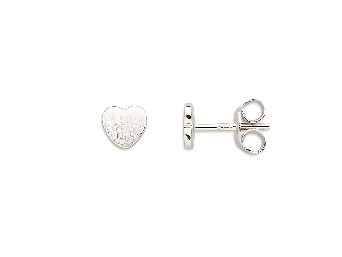 Xenox Sterling Silber Ohrringe XS3487N LOVE STORY-OS in Herzform, elegantes Design, glänzende Oberfläche, perfekt für jeden Anlass, Ohrschmuck aus hochwertigem Silber.