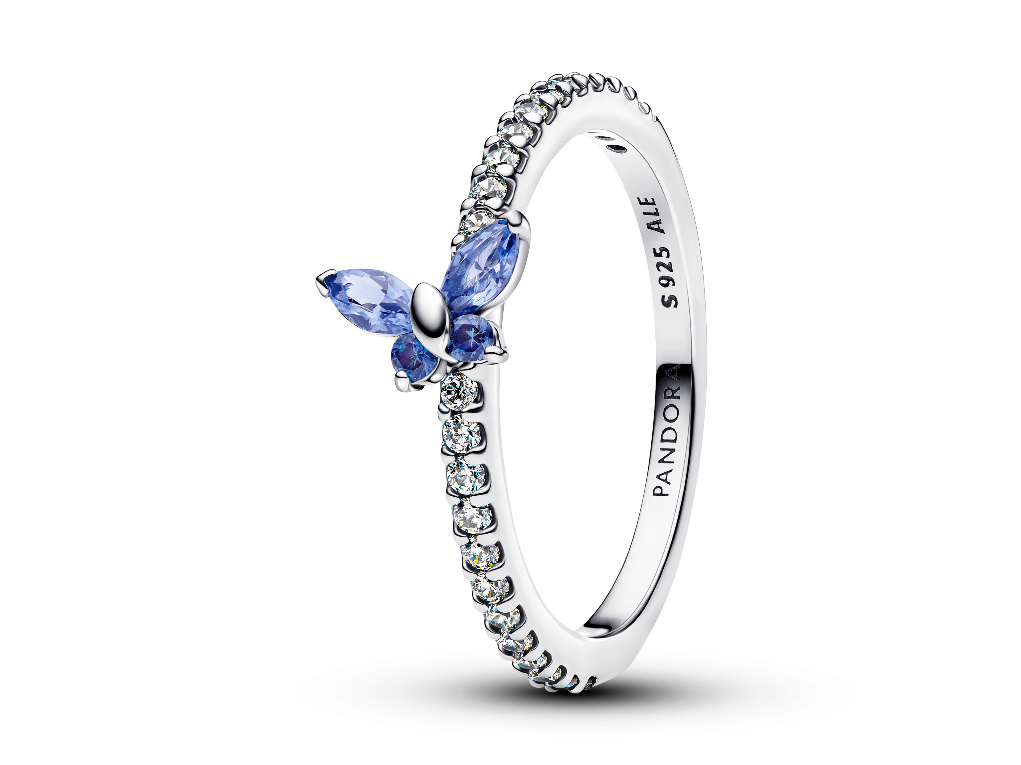 Pandora 194269C01-60 - Glitzernder Schmetterling Ring - Sterling Silber - Steinmix Blau - Gr. 54