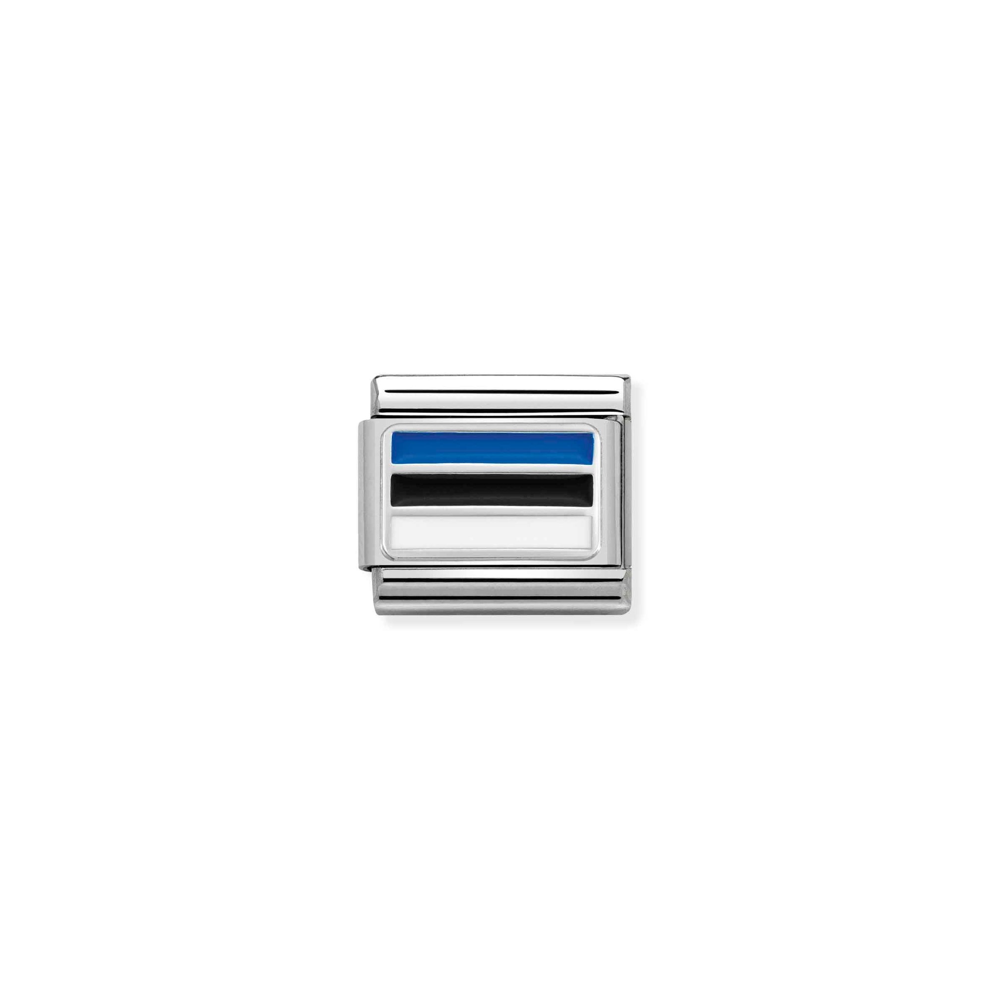 Nomination Composable Classic Charm Flagge Estland - Edelstahl, Sterling Silber, Emaille