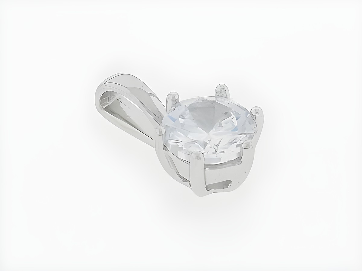 Silber Anhänger rund aus hochwertigem Silber mit wunderschönem klaren Zirkonia, Hersteller Juwelier Harnisch, ideal für ein elegantes Schmuckstück.