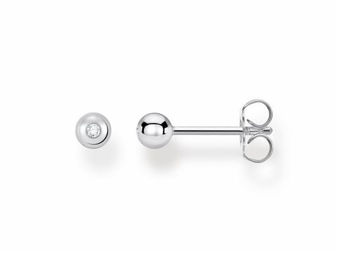 Ohrringe aus Silber der Thomas Sabo Charming Collection mit klarem Zirkonia, ein elegantes und schlichtes Design, ideal für jeden Anlass.