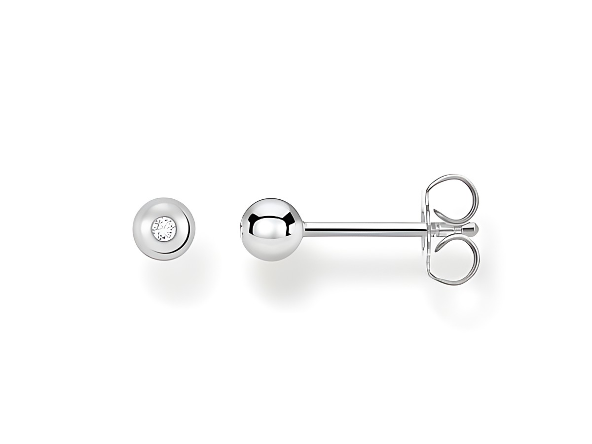 Ohrringe aus Silber der Thomas Sabo Charming Collection mit klarem Zirkonia, ein elegantes und schlichtes Design, ideal für jeden Anlass.