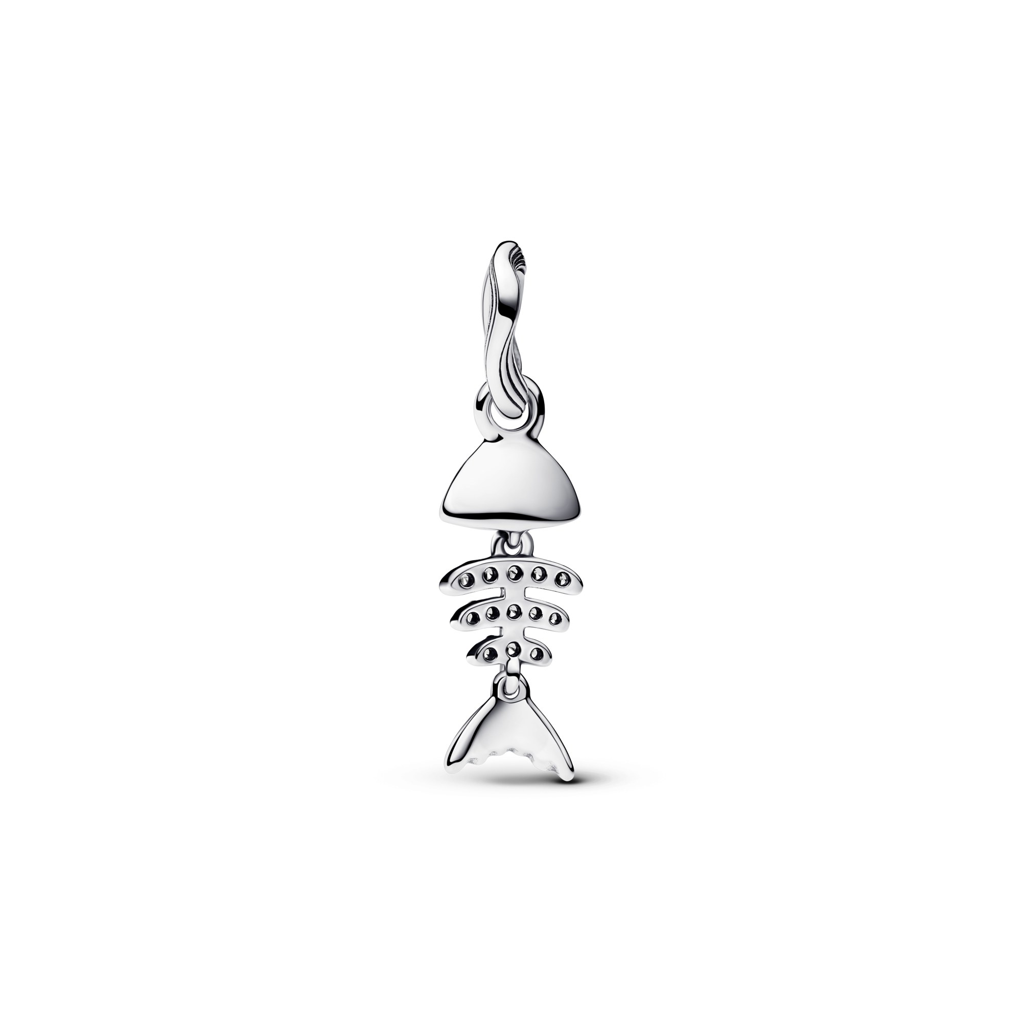 Pandora Türkisfarbene Fischgräte Charm - Sterling Silber – Ansicht 3
