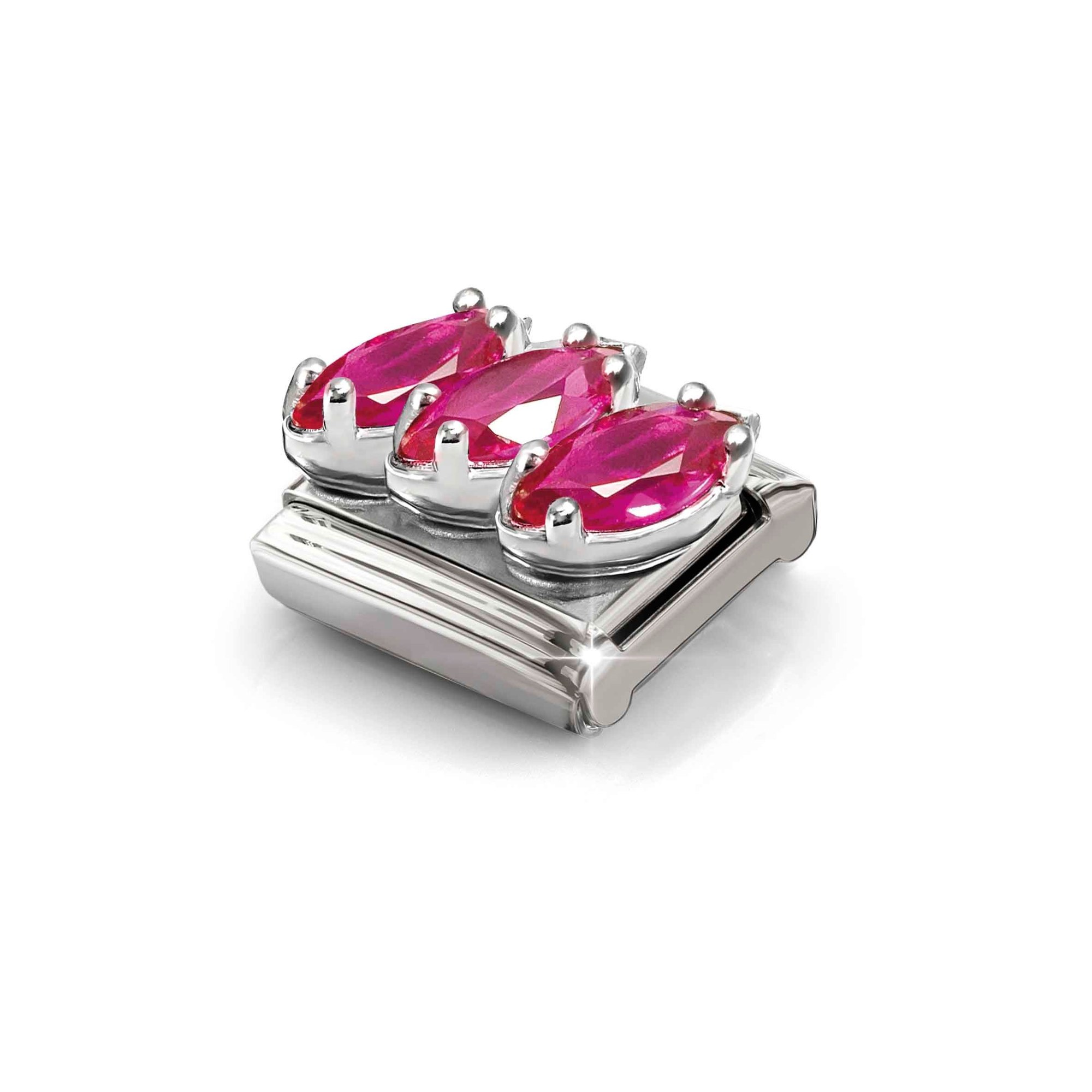Nomination Composable Classic Charm Trilogy rot - Edelstahl, Sterling Silber, Zirkonia – Ansicht 4