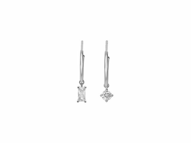 Xenox Sterling Silber Ohrringe XS2138 SUNNY CRUSH mit einer klaren und funkelnden Steinbesetzung, elegant und modern gestaltet, idealer Ohrschmuck für besondere Anlässe.