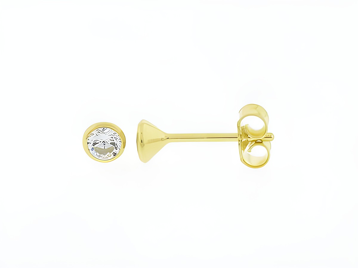 Gold Ohrringe Kelch 333 Gold 3,8 mm Zirkonia Stecker vom Hersteller Juwelier Harnisch mit funkelndem Zirkonia als Schmuckstück für jeden Anlass.