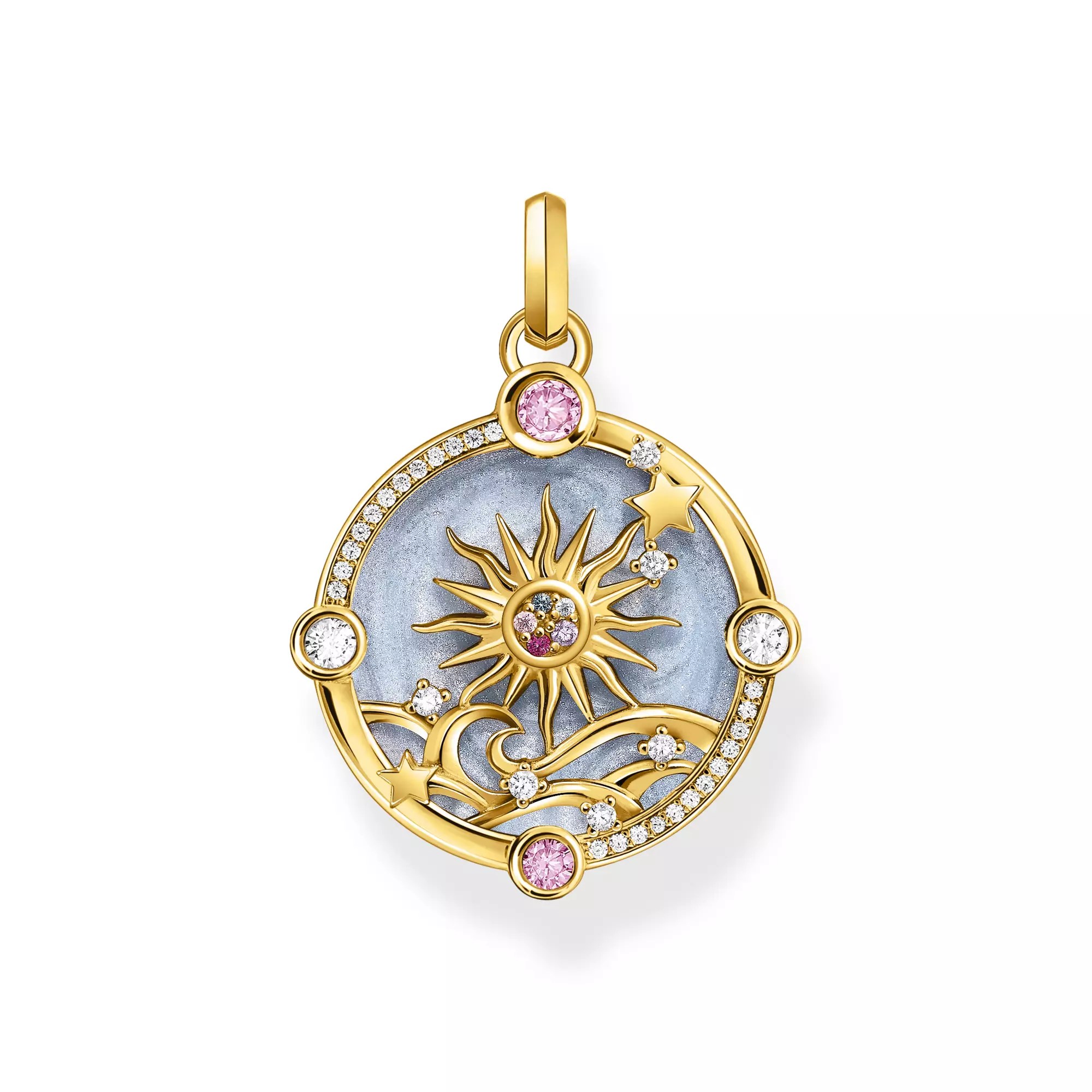 Thomas Sabo Anhänger - Kleiner mit Sonne - Silber Gelbgold verg. & Glas-Keramik Stein - Blau