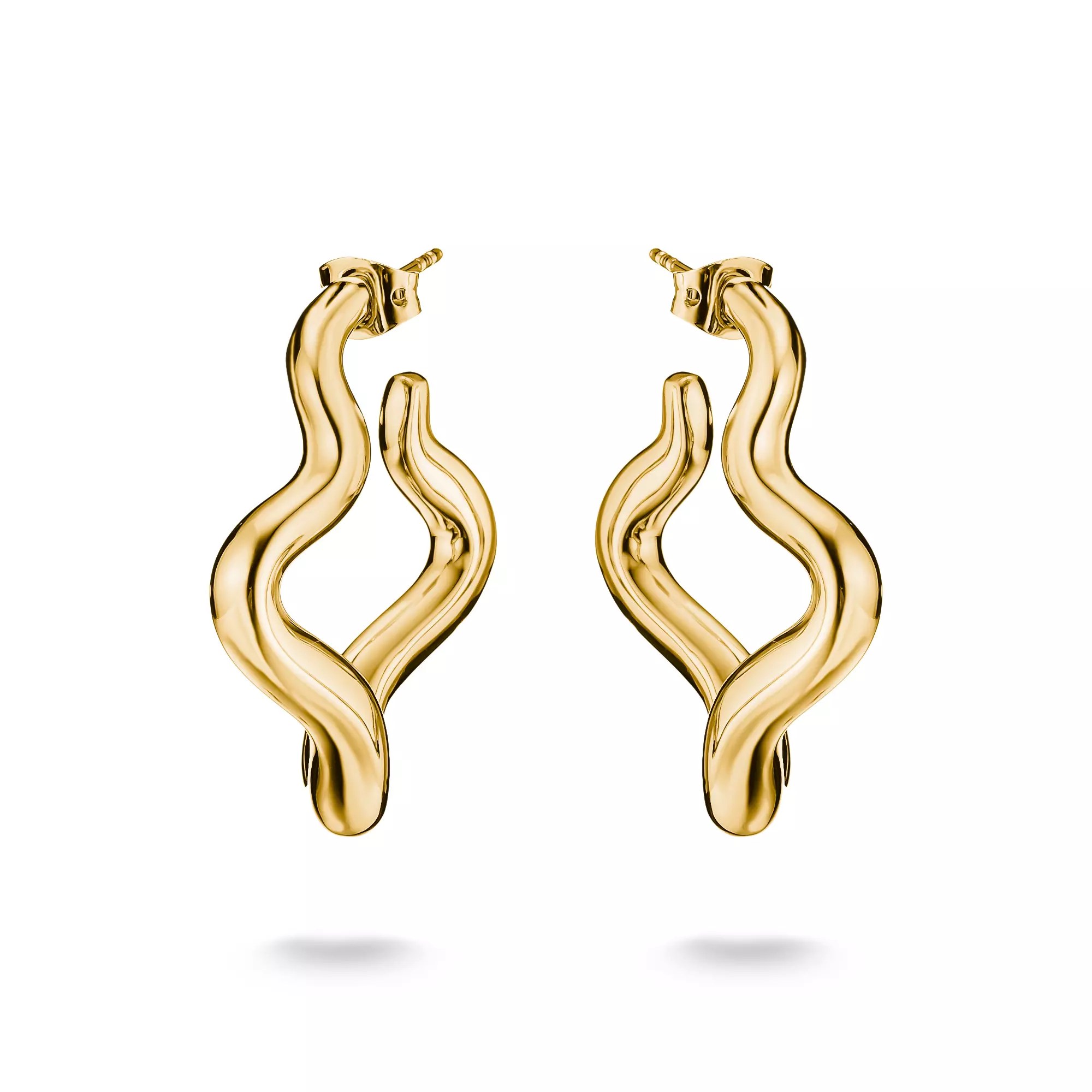 Thomas Sabo Creolen in Wellenform – vergoldet – 38 mm hoch