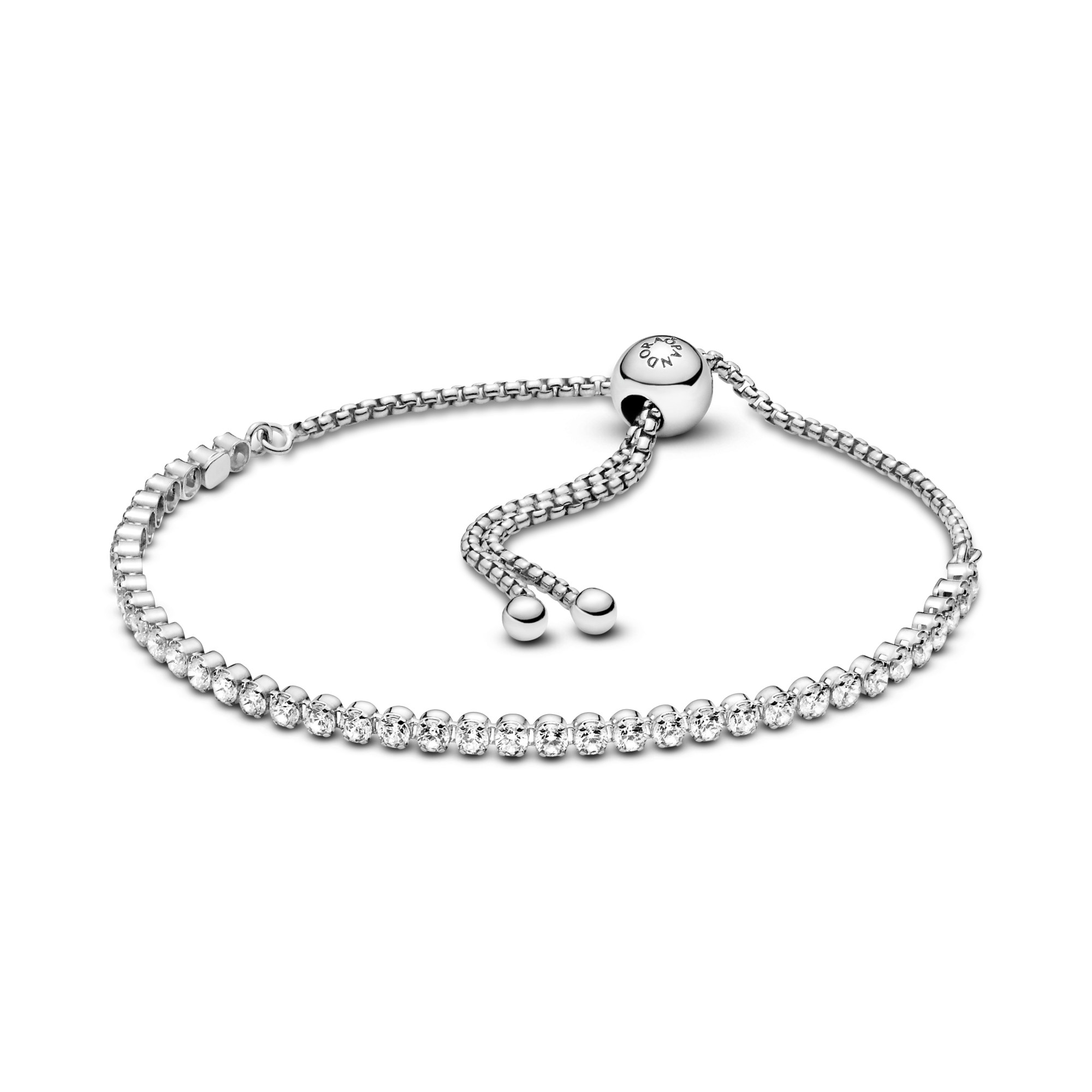 Pandora Funkelndes Schiebe-Tennisarmband - Sterling Silber - Zirkonia