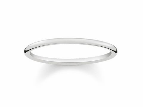 Silberner Ring von Thomas Sabo, Modell TR2123-001-12-48, Größe 48, schlichtes Design mit leichtem Glanz, ideal für den täglichen Gebrauch oder besondere Anlässe.