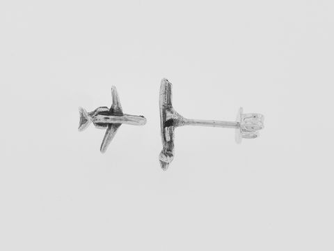 925 Sterling Silber Ohrringe in Flugzeugform von Juwelier Harnisch, Ohrstecker ohne Stein, ideal für Reisefans und Freunde des Fernwehs.