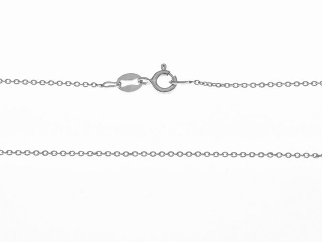 Kordelkette Doppelanker Silber rhodiniert 45cm 2x2mm mit einem robusten Karabinerverschluss, ideal für modische Akzente und eleganten Schmuck kombiniert. Hersteller Juwelier Harnisch.