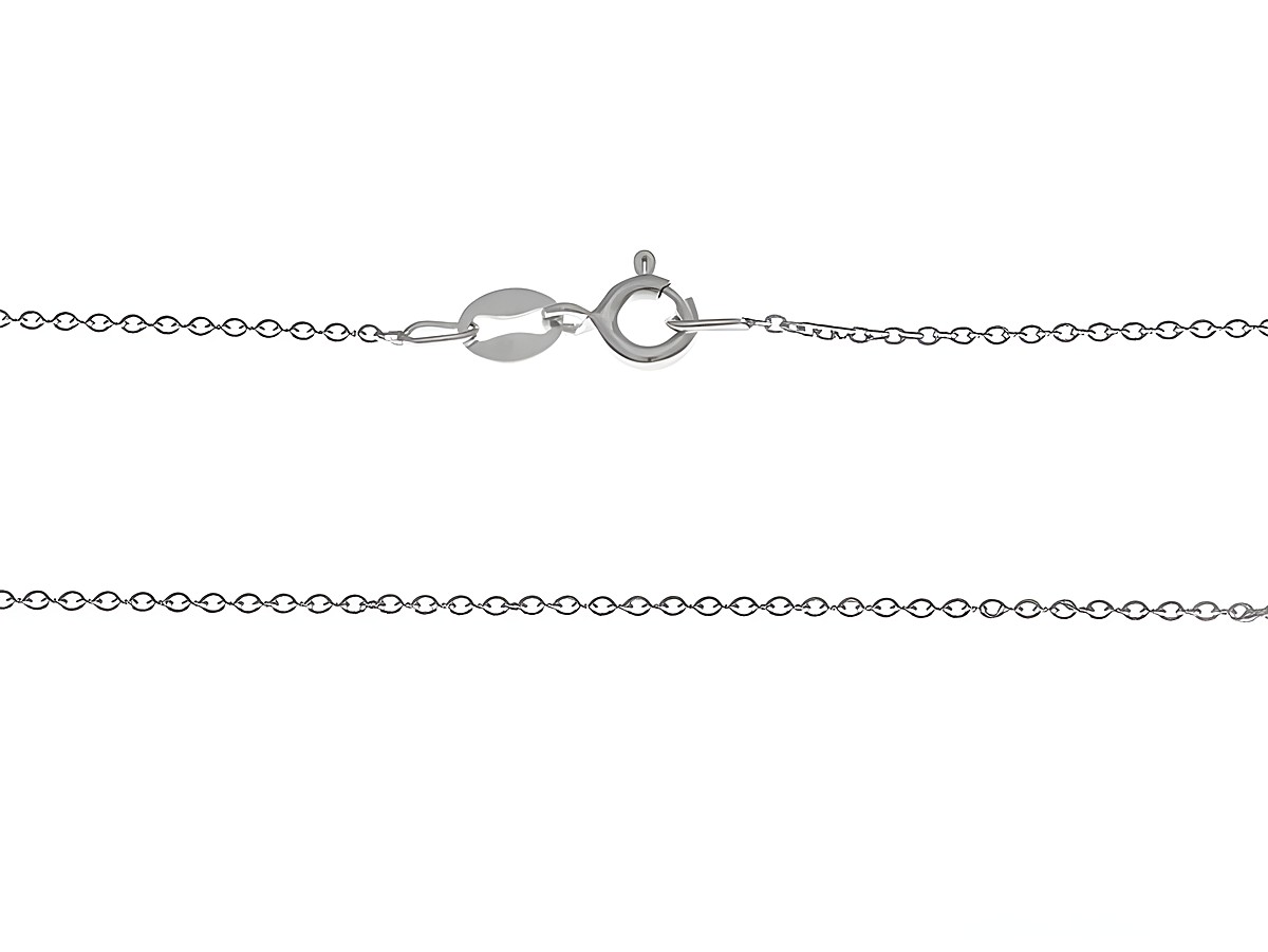 Kordelkette Doppelanker Silber rhodiniert 45cm 2x2mm mit einem robusten Karabinerverschluss, ideal für modische Akzente und eleganten Schmuck kombiniert. Hersteller Juwelier Harnisch.