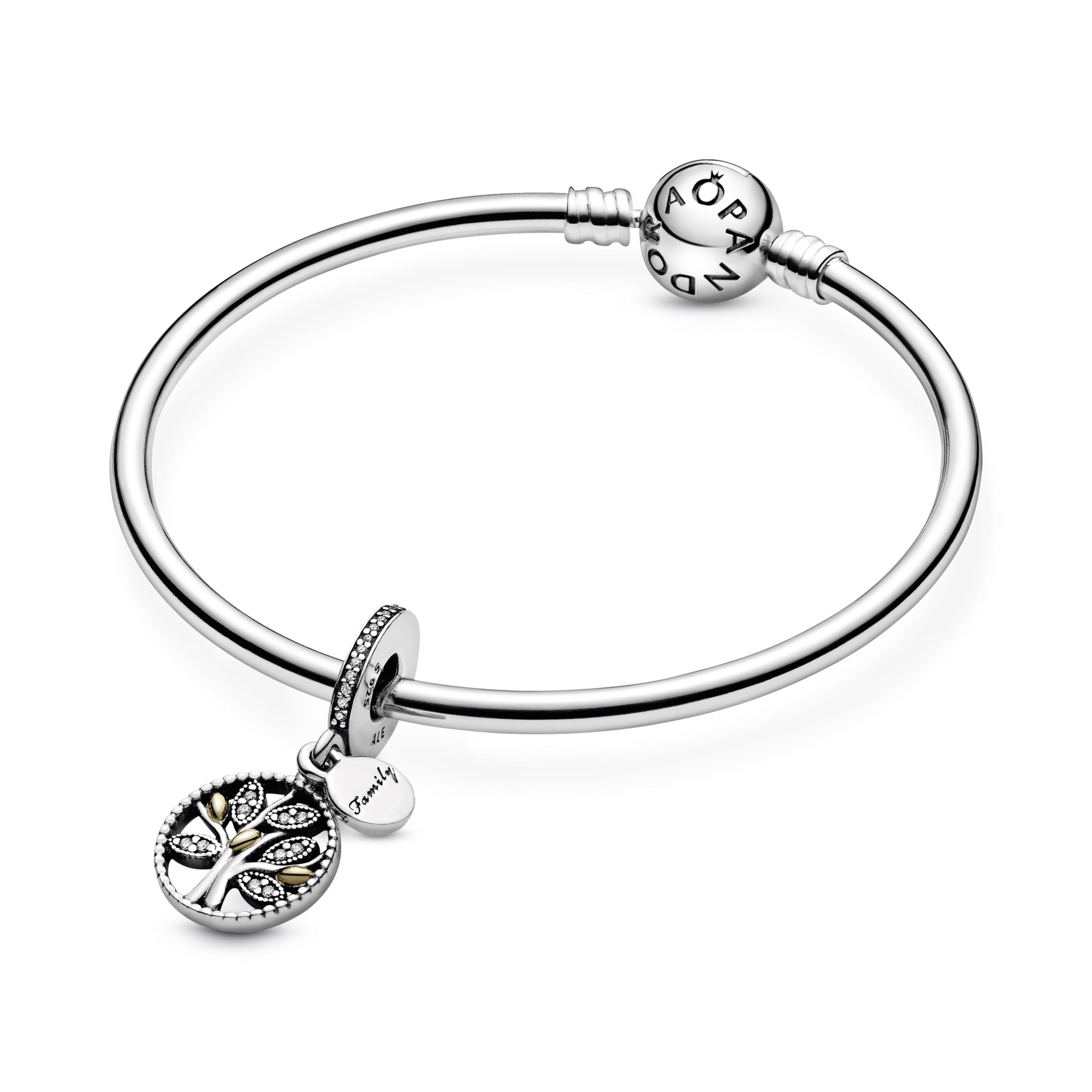 PANDORA Familien Stammbaum Charm - BICOLOR - Zirkonia klar – Ansicht 5