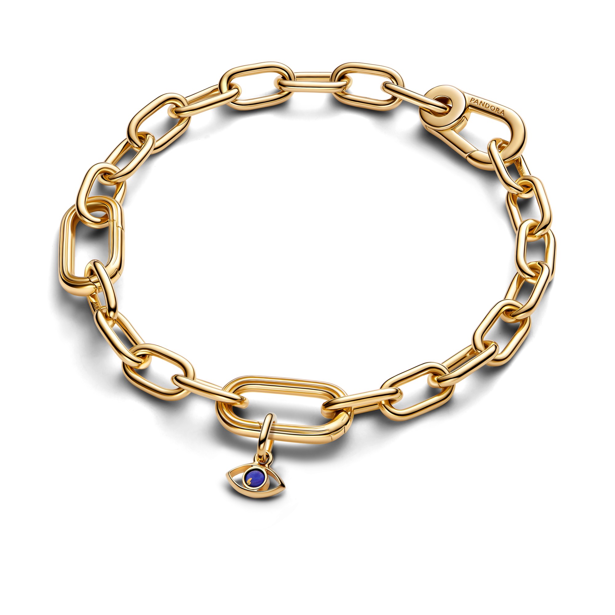 Pandora ME Evil-Eye Mini-Charm Anhänger - imit. Lapislazuli Blau - Gelbgold Vergoldung – Ansicht 2