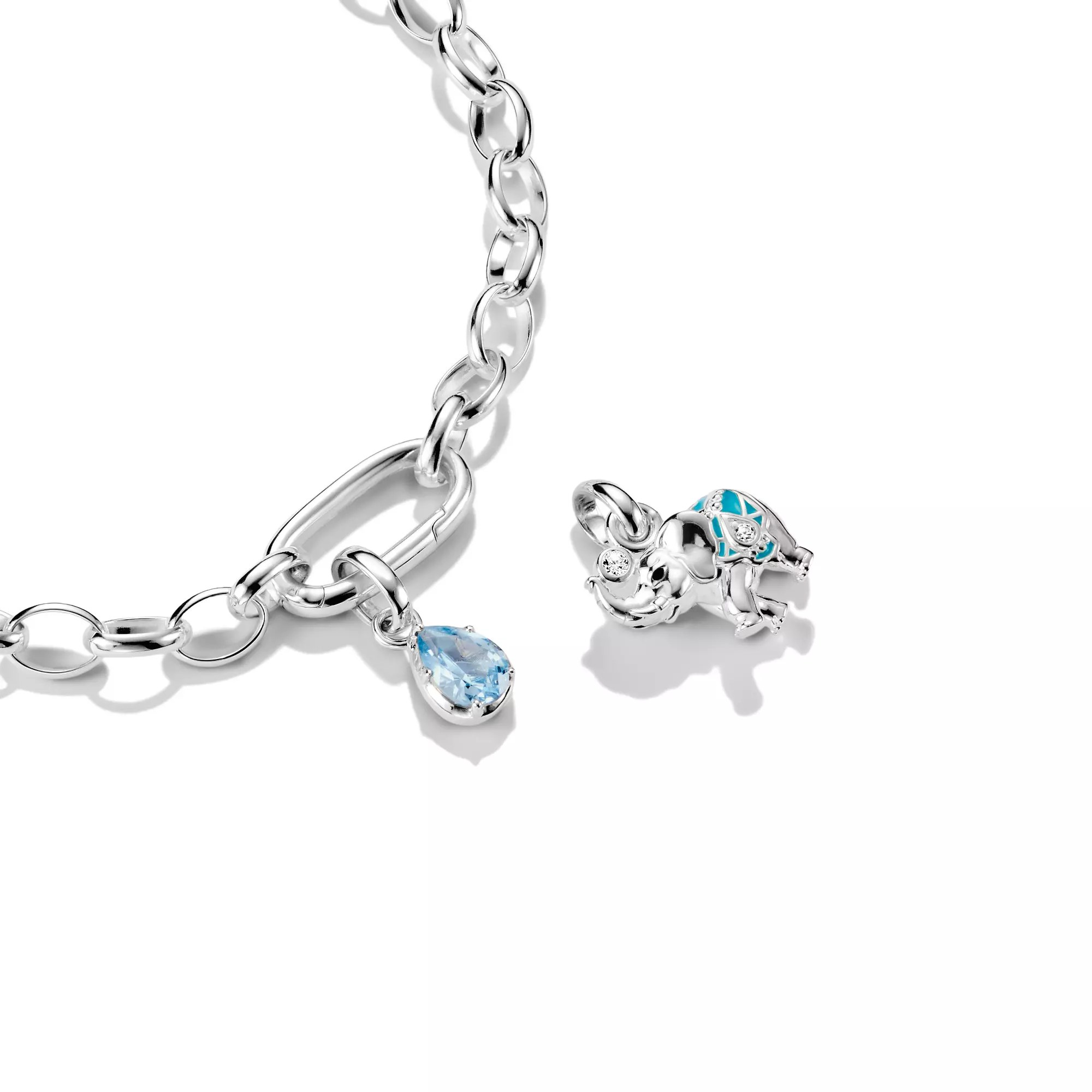 Thomas Sabo Connect - Good Luck Rodeo Charm Elefant - Silber, Kaltemail & Zirkonia - Türkis - Charm mit Öse – Ansicht 2