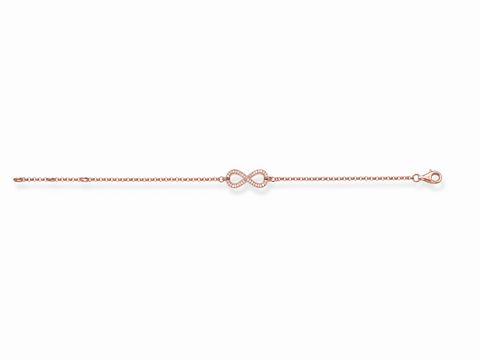 Längenverstellbares Thomas Sabo Armband in Roségold mit Unendlichkeitssymbol, verziert, ideal für stilvolle Akzente und als modisches Accessoire.