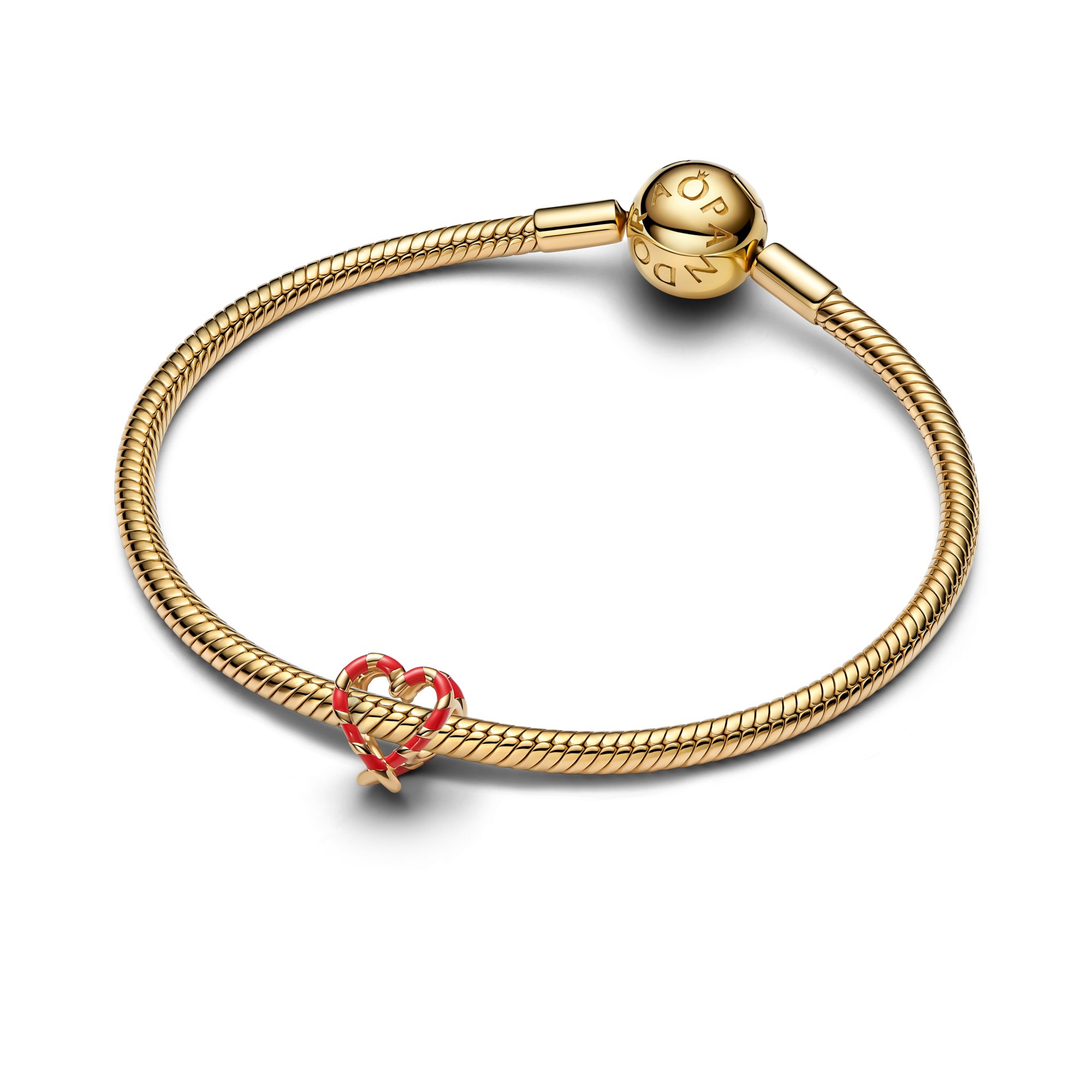 Pandora Moments - Charm Herz Zuckerstange - Gelbgold Vergoldung – Ansicht 3