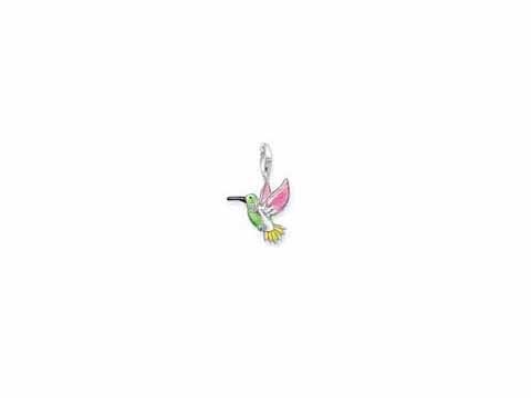 Kolibri Charm Anhänger von Thomas Sabo aus Silber mit Kaltemail in bunten Farben, filigranes Design, ideal für Schmuckliebhaber, tierisches Motiv, Modellnummer 0655-007-7.